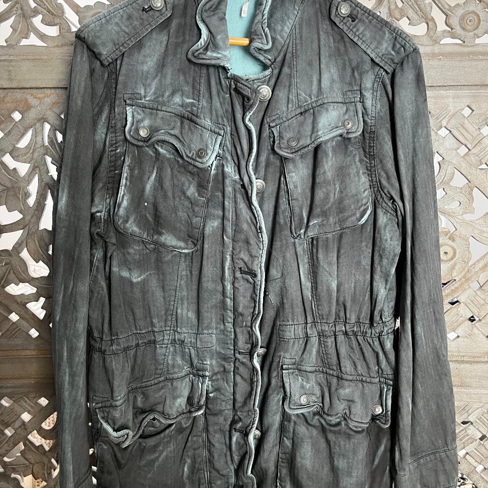 Free People Not Your Brother's Surplus Jacket Gray Blue